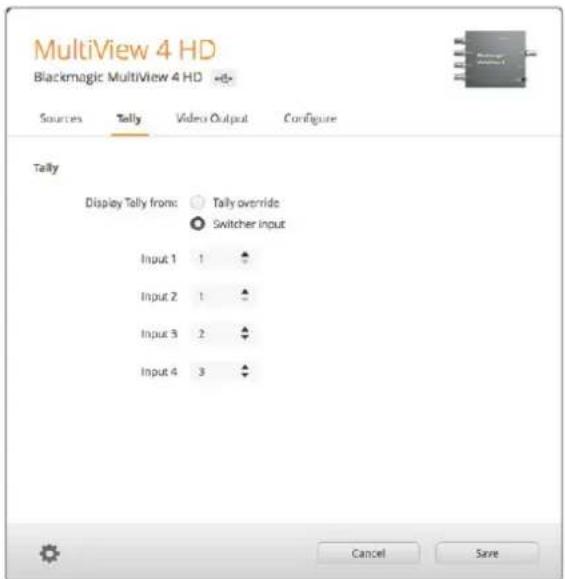 Blackmagic Design MultiView 4 HD - Tally Configuration - 1