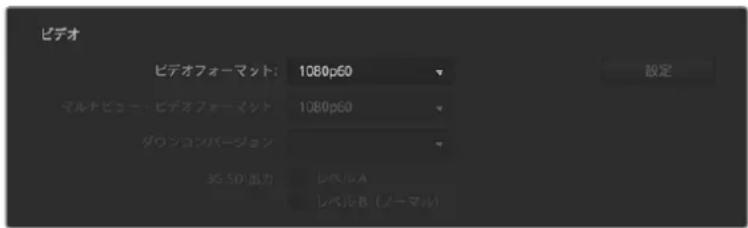ビデオ ビデオフォーマット: 1080p60 マルチビュー・ビデオフォーマット: 1080p60 ダウンコンバージョン: 3G SD圧力 レベルA レベルB (メーマル) 設定