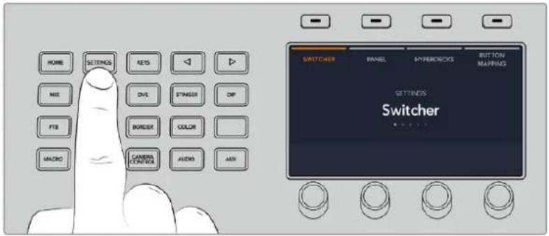 HOME SETTENS KEYS ◄ ▶ MKT DIVE STRESSER OP FTB BORDER COLOR HAOBO CAMERA CONTROL AUDIO ADD SWITCHER PANEL HYPERICKS BUTTON MAPPING SETTINGS Switcher