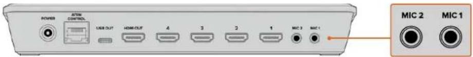 POWER AT&T CONTROL USB OUT HOME/OUT 4 3 2 1 MIC 3 MIC 1 MIC 2 MIC 1