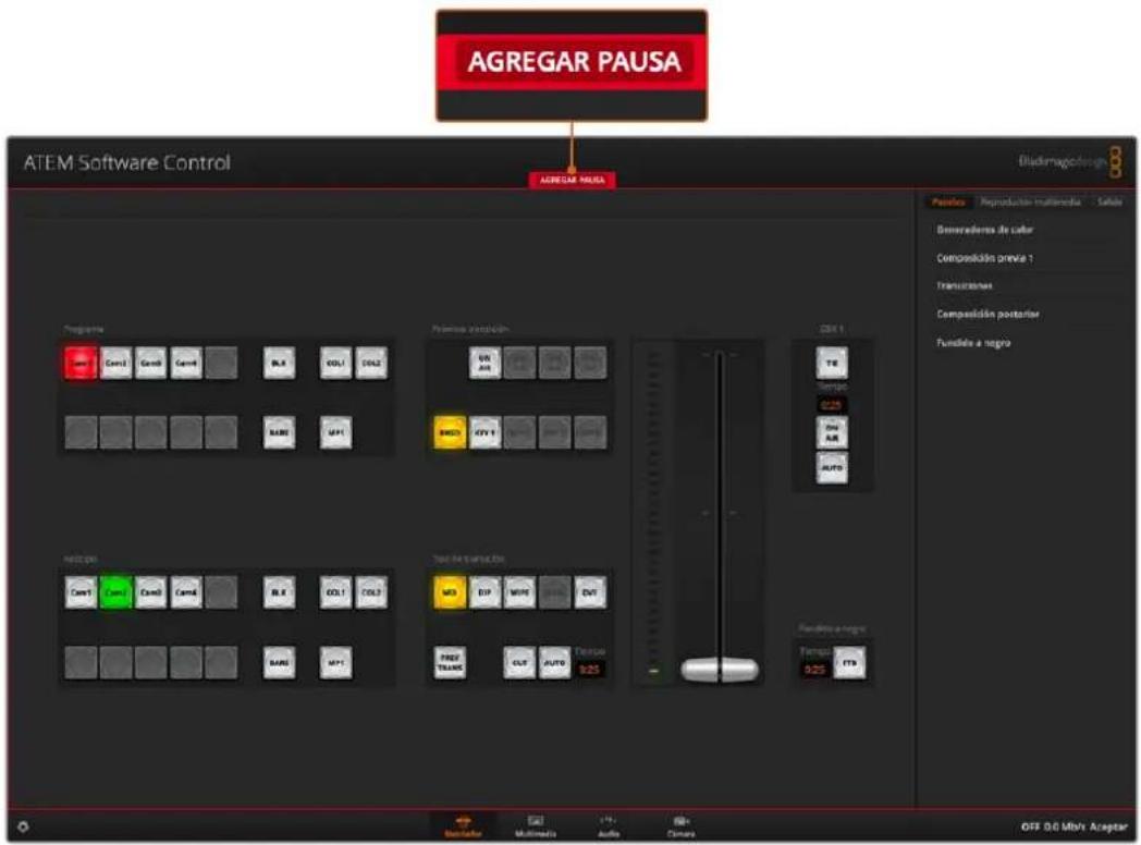 AGREGAR PAUSA ATEM Software Control AGREGAR PAUSA Points: Reproducción multidemar - Saldo Describirres de color Composición previa 1 Transcribirres Composición posterior Fundida a negro Programa Can1 Can2 Can3 Can4 BLK COL1 COL2 BARB AP1 Potencia automática VR 1 AIR BAS CFY 1 T8 Tiempo G25 Air AIR AUTO APOS APOS APOS APOS APOS APOS APOS APOS APOS APOS APOS APOS APOS APOS APOS APOS APOS APOS APOS APOS APOS APOS APOS APOS APOS APOS APOS APOS APOS APOS APOS APOS APOS APOS