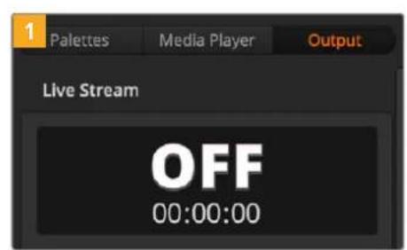 1 Palettes Media Player Output Live Stream OFF 00:00:00