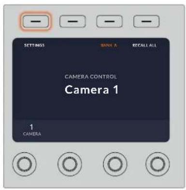 SETTINGS BANK A RECALL ALL CAMERA CONTROL Camera 1 1 CAMERA