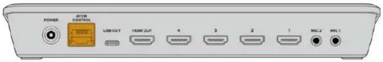 POWER ATEM CONTROL USB OUT HDMI OUT 4 3 2 1 MIC 2 MIC 1