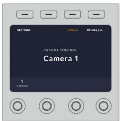 SETTINGS BANK A RECALL ALL CAMERA CONTROL Camera 1 1 CAMERA