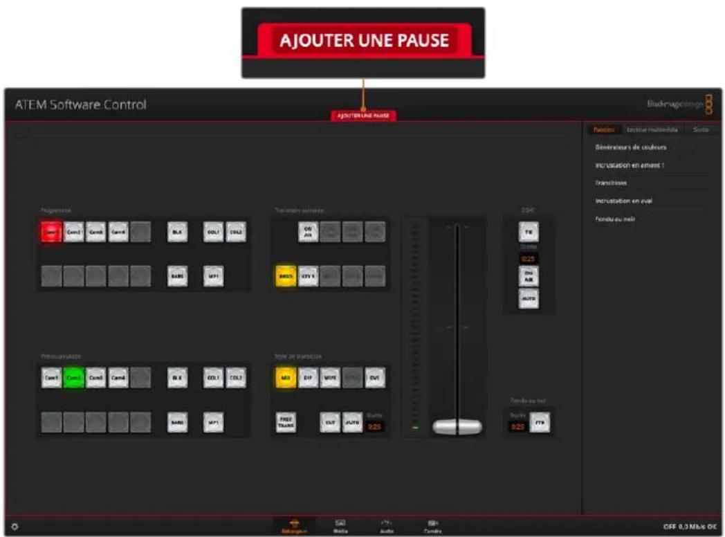 AJOUTER UNE PAUSE ATEM Software Control AjOUTER UNE PAUSE Blackmagazines Portes Testique materialiste Suisse Générateurs de couleurs Incrustation en invent 1 Transitions Incrustation en éval Fondu au noir Polygène Canal Canal Canal Nut OOL EOL2 BARB AP1 Translave software OB AS BARS ICFE DSCE TR Classe G25 DIN AR AUTO Primoclusive Canal Canal Canal R.R OOL EOL2 BARO AP1 Tail de transition MR BIP MIPS EVI FREE TRAIRE LST AUTO Dette 923 Fondu au noir Pyrin FTR 0.0 Mb/s OC