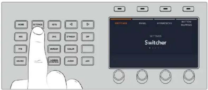 HOME SUTENS KEYS MIX DVC STRINGER DIP PTS BORDER COLOR MACRO CAMERA CONTROL AUDIO ANY SWITCHER PANEL HYPEROCKS BUTTON MAPPING SETTINGS Switcher