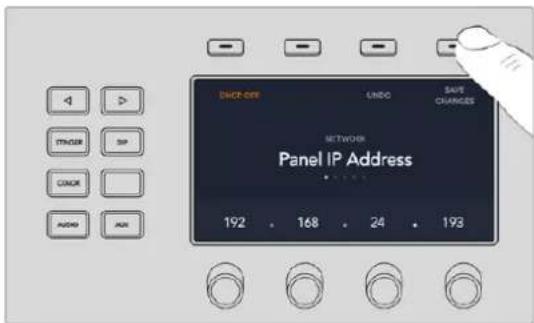 DHCT OFF UNDO SAVE CHANGES NETWORK Panel IP Address 192 168 24 193