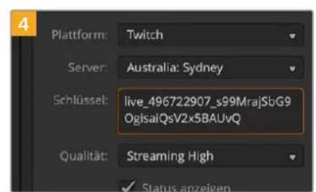 Plattform: Twitch Server: Australia: Sydney Schlüssel: live_496722907_s99MrajSbG9 OglsaiQsV2x5BAUvQ Qualität: Streaming High Status anzeigen