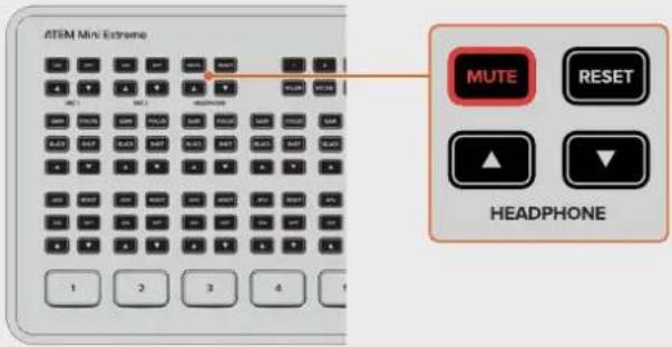 ATEM Mini Extreme MUTE RESET HEADPHONE 1 2 3 4