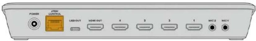 POWER ATEM CONTROL USB-OUT HOME-OUT 4 3 2 1 MIC 2 MIC 1