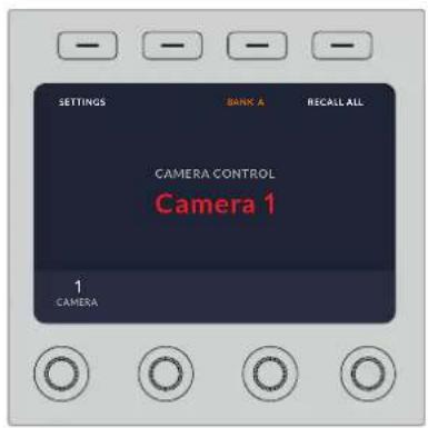 SETTINGS BANK A RECALL ALL CAMERA CONTROL Camera 1 1 CAMERA