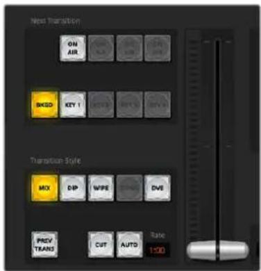 Next Transition ON AIR OK ON AIR OK SWED KEY 1 SWED WINS SWED Transition Style MX DIP WIPE DWE PREV TRANS CUT AUTO Rate 1:30