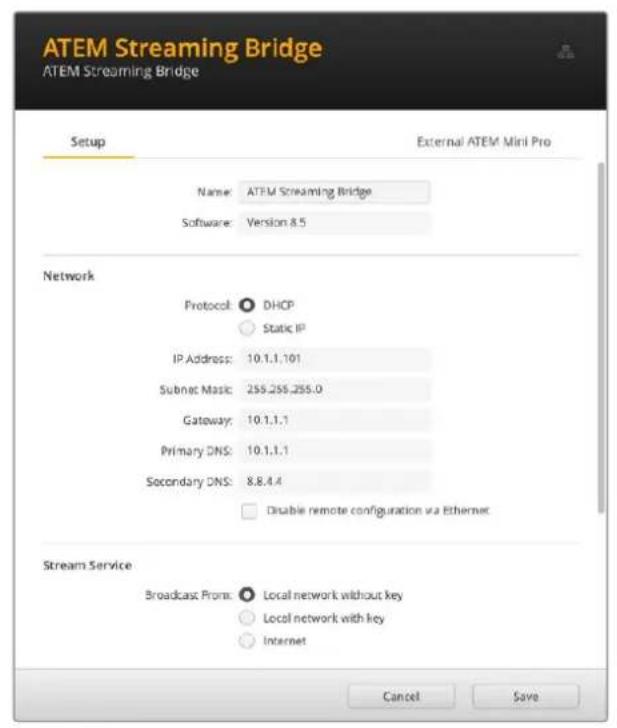Blackmagic Design ATEM 2 - Conexión del programa utilitario ATEM Setup - 1
