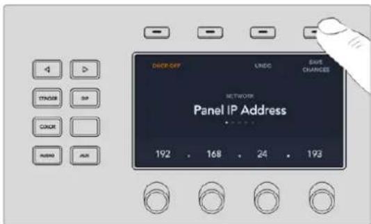 DUAL OFF UNIC SAVE CHANGES NETWORKER Panel IP Address 192 168 24 193