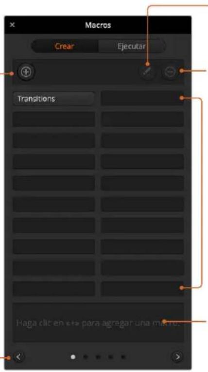 Macros Crear Ejecutar Transitions Haga clic en «» para agregar una macros.