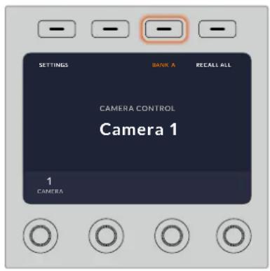SETTINGS BANK A RECALL ALL CAMERA CONTROL Camera 1 1 CAMERA