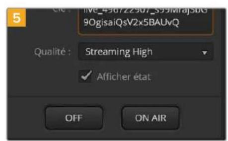 90gisaiQsV2x5BAUvQ Qualité : Streaming High ✓ Afficher état OFF ON AIR