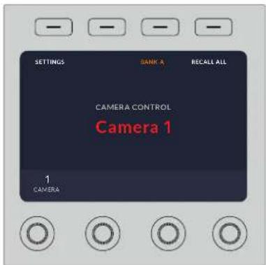 SETTINGS BANK A RECALL ALL CAMERA CONTROL Camera 1 1 CAMERA