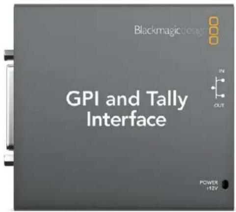 Blackmagic design GPI and Tally Interface IN OUT POWER +12V