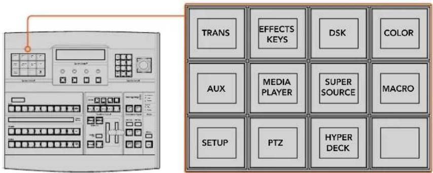 TRANS EFFECTS KEYS DSK COLOR AUX MEDIA PLAYER SUPER SOURCE MACRO SETUP PTZ HYPER DECK