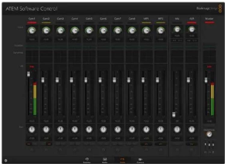 ATEM Software Control Backmusic Player Control Channel Cam1 Cam2 Cam3 Cam4 Cam5 Cam6 Cam7 Cam8 MPI1 MPI2 MHz XLR Master SRR 0.00 10.00 15.00 10.00 15.00 10.00 15.00 10.00 15.00 10.00 15.00 10.00 15.00 10.00 15.00 10.00 15.00 10.00 15.00