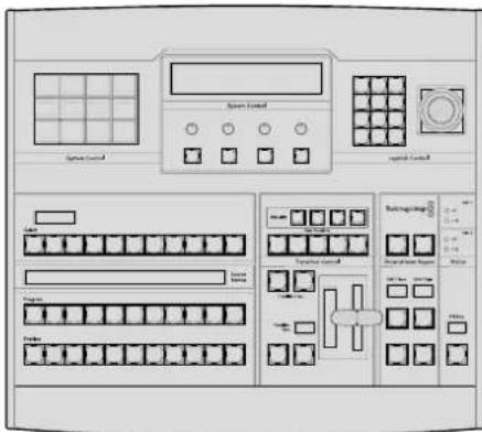 Technical diagram of a control panel with labeled buttons, grids, and function keys