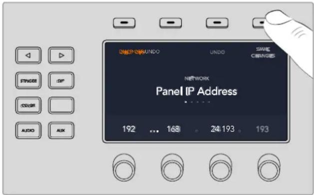 ONDPORUNDO UNDO SAVE CHANGE NETWORK Panel IP Address 192 ... 168 24 193 193