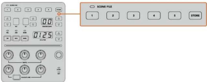 Blackmagic Design ATEM 1 - To recall a scene file: - 1