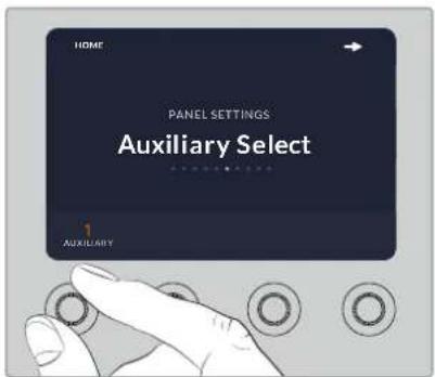 HOME PANEL SETTINGS Auxiliary Select 1 AUXILIARY