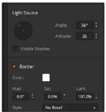 Light Source Angle: 36° Altitude: 25 Enable Shadow Border Color: Hue: 0.0° Sat: 0.0% Lum: 100.0% Style: No Bevel