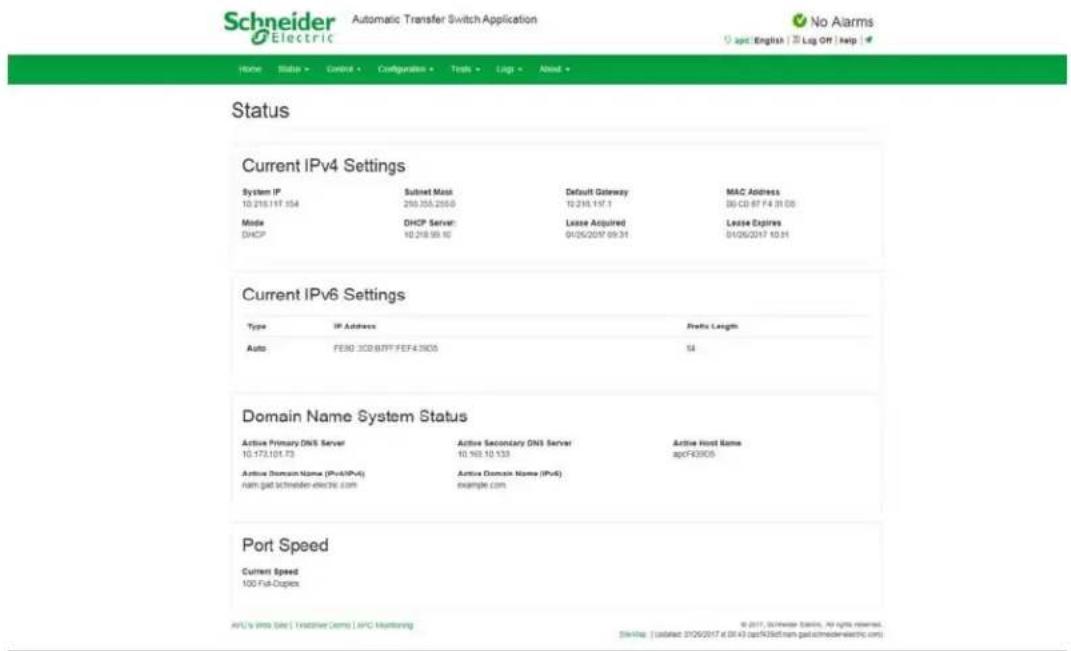 APC AP4433 - View Network Status - 1