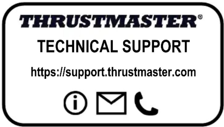 THRUSTMASTER® TECHNICAL SUPPORT https://support.thrustmaster.com i email telephone