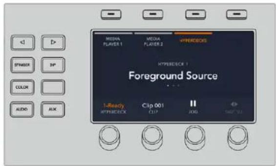 MEDIA PLAYER 1 MEDIA PLAYER 2 HYPERECKS HYPERECKS 1 Foreground Source 1-Ready HYPERECKS Clip 001 CLIP JOG SHUT 100