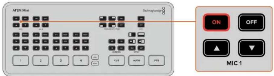 ATEM Mini Iodengapdegisng ON OFF MIC 1