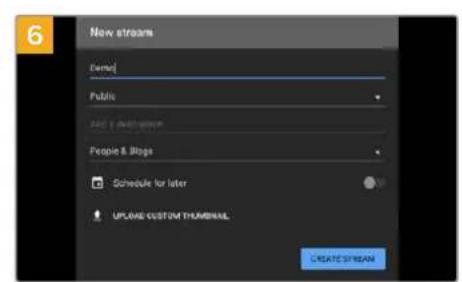 New stream Demo Public Add 1 to 2000000 People & Blogs Schedule for later Upload CUSTOM THUMBING CREATE STREAM