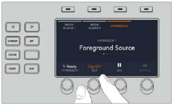 MEDIA PLAYER 1 MEDIA PLAYER 2 HYPERDECID HYPERDECID 1 Foreground Source 1-Ready HYPERDECID Crip 001 CLIP JOG SHIFT