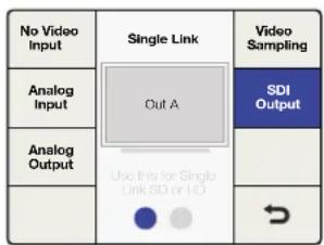 No Video Input Single Link Video Sampling Analog Input Out A SDI Output Analog Output Use this for Single Link SD or HD →