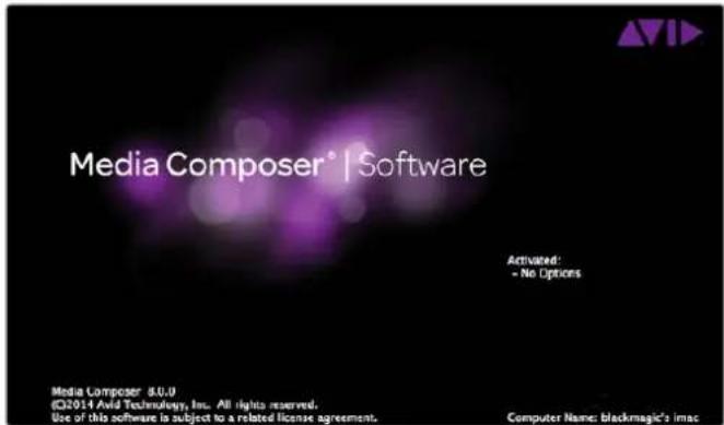 Media Composer® | Software Activated: - No Options Media Composer® 80.0 (C)2014 Avid Technology, Inc. All rights reserved. Use of this software is subject to a related license agreement. Computer Name: blackmagic's imac
