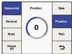 Horizontal Position 0 Vertical Both Reset All Size Position Trim →