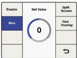 graph TD A["Enable"] --> B["Set Value"] C["Bias"] --> B B --> D["Split Screen"] B --> E["Red Overlay"] B --> F["→"]