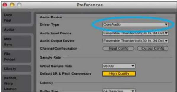 Apogee Ensemble - Select Ensemble in Ableton Live - 2