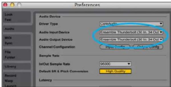 Apogee Ensemble - Select Ensemble in Ableton Live - 3