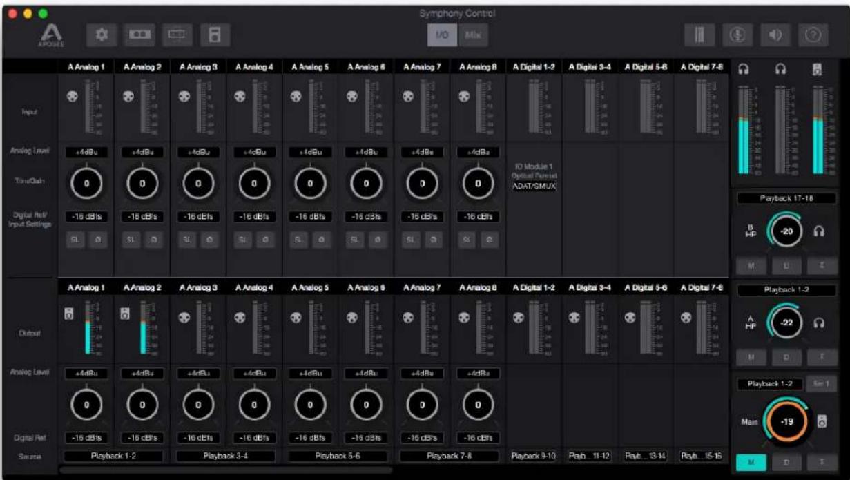 Apogee Symphony I/O Mk II - I/O View - 1