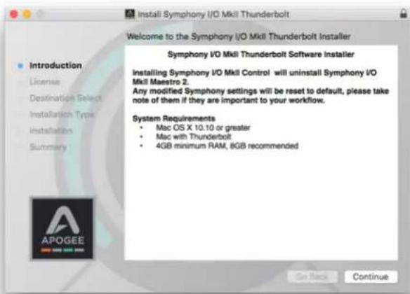Apogee Symphony I/O Mk II - Double-click to launch the Symphony I/O Mk II Installer.pkg - 1