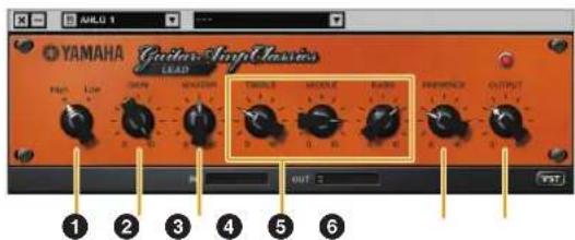 YAMAHA Guitar-Logic Classies LEAD TAMILS MODULE RADIUS OUTPUT OUT 2 1 2 3 4 5 6 VST