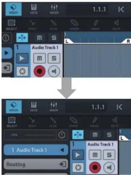 MEDIA KEYS MIXER 1.1.1 K SELECT SPAD CLUE ENGRGE DRAW MUTS Audio Track 1 1 m s 1 CPU 1 Audio Track 1 Routing Audio Track 1 1 m s
