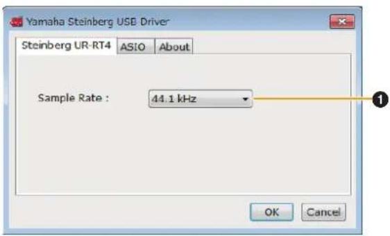 Yamaha Steinberg USB Driver Steinberg UR-RT4 ASIO About Sample Rate : 44.1 kHz OK Cancel