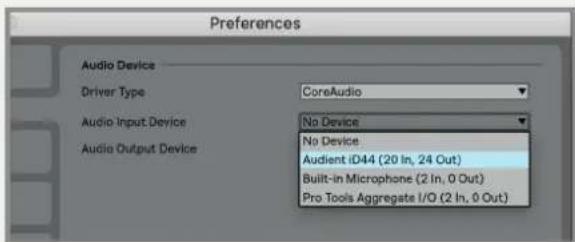 Audient iD44 - Operation with Ableton Live - 2