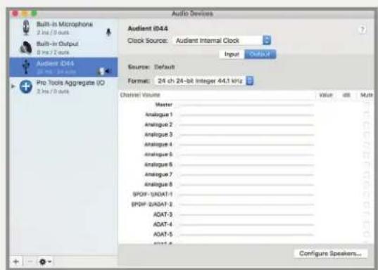 Audient iD44 - Window > Show Audio Window - 1